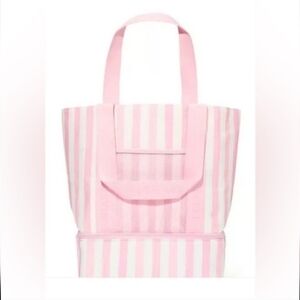 NWT Victoria's Secret Pink Striped Tote Cooler Bag